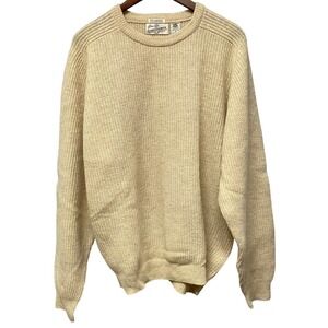 Vintage Sears Roebuck Men XL 100% Lambswool Knit Crewneck Sweater Grandpacore